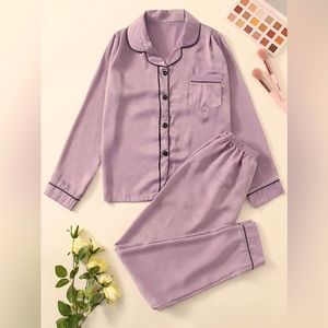 COMFORTABLE Girls 2 Piece Sleepwear Pajamas Cotton Lilac Purple